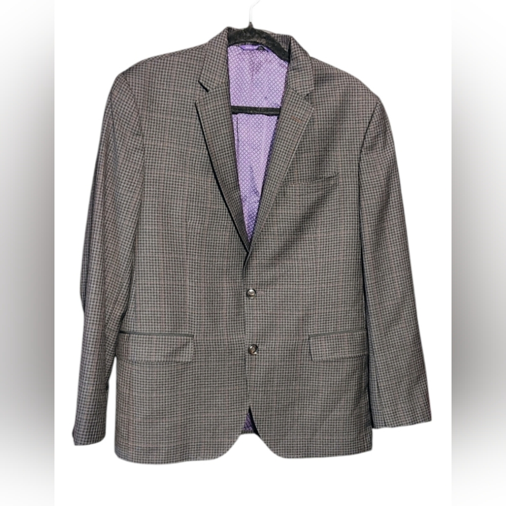 Ted Baker London Checkered Blazer with Purple Lining